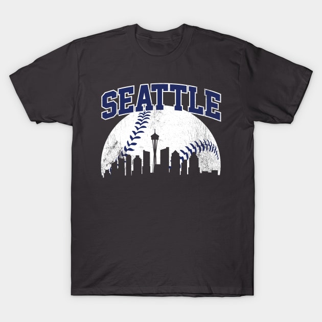 Vintage Seattle Skyline City Gameday Retro Vintage T-Shirt by DetourShirts